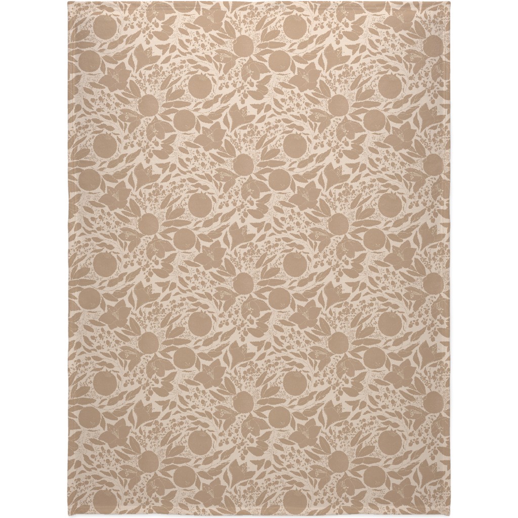 Winter Florals - Neutral Blanket, Sherpa, 60x80, Beige, Pearl