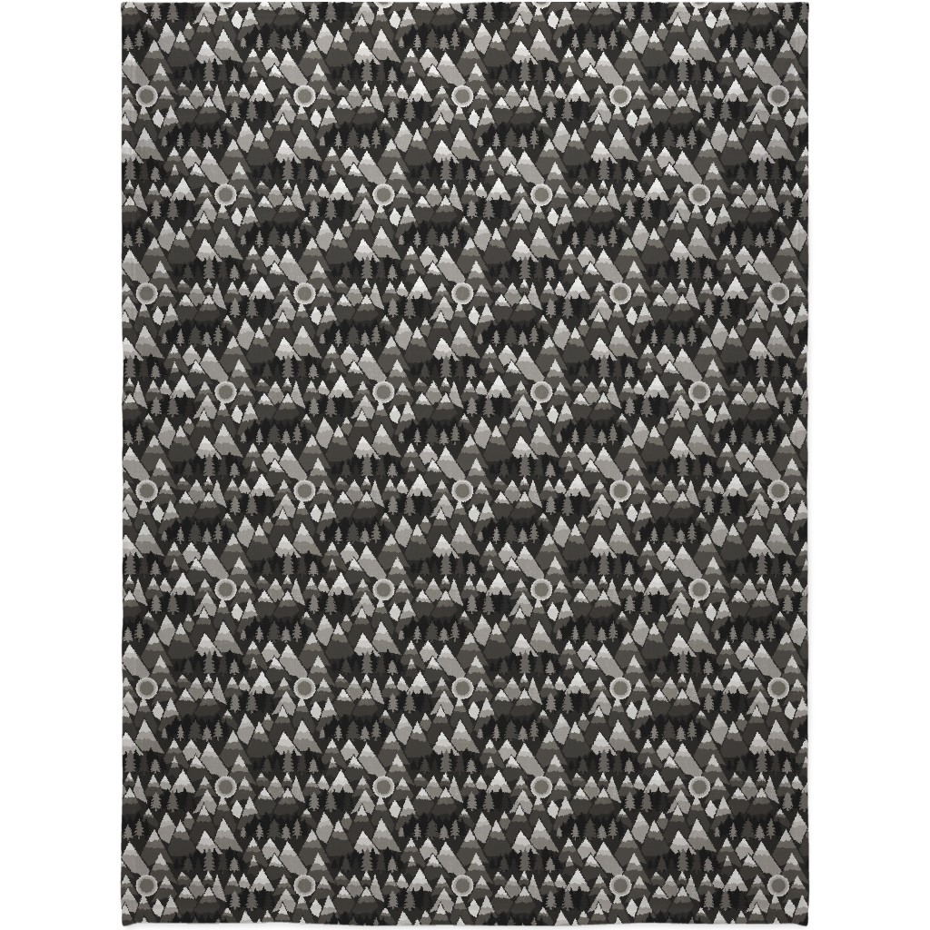 the Mountains Are Calling Blanket, Sherpa, 60x80, Gray