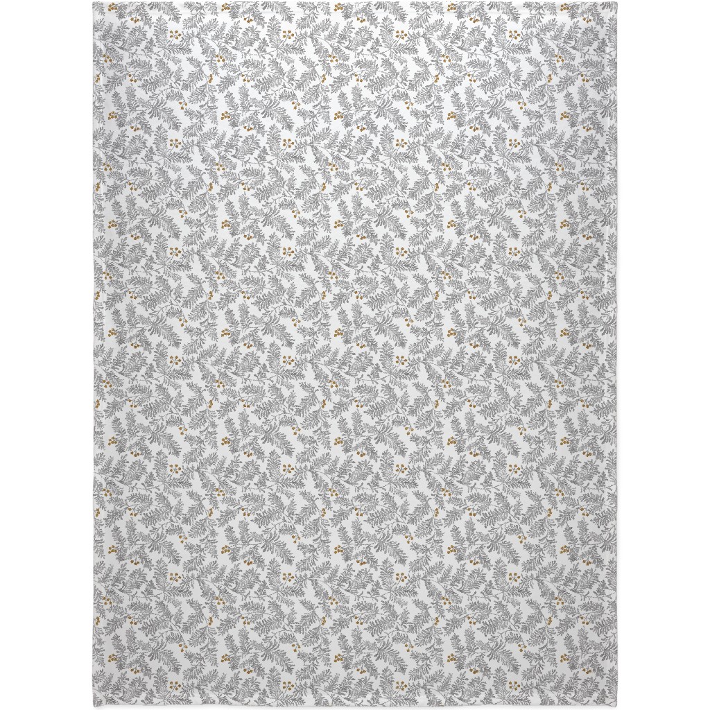 Winter Branches Blanket, Sherpa, 60x80, Gray, Smoke