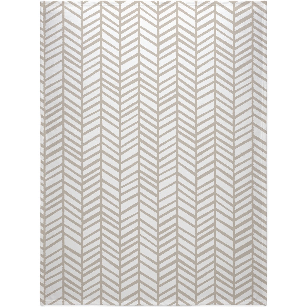 Herringbone Tender Shoots Blanket, Sherpa, 60x80, Beige, Wheat