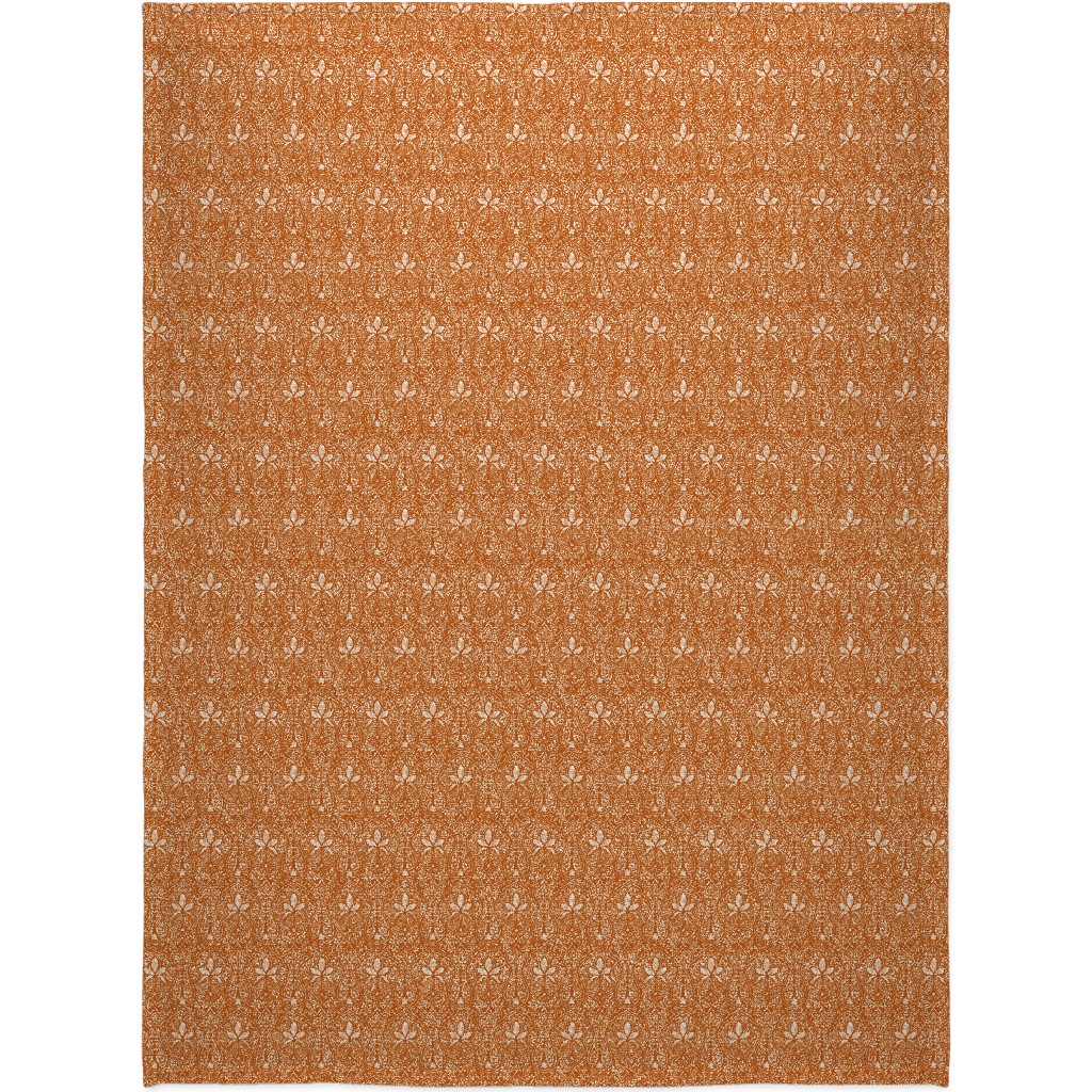 Rajkumari Batik - Spice and White Blanket, Sherpa, 60x80, Orange