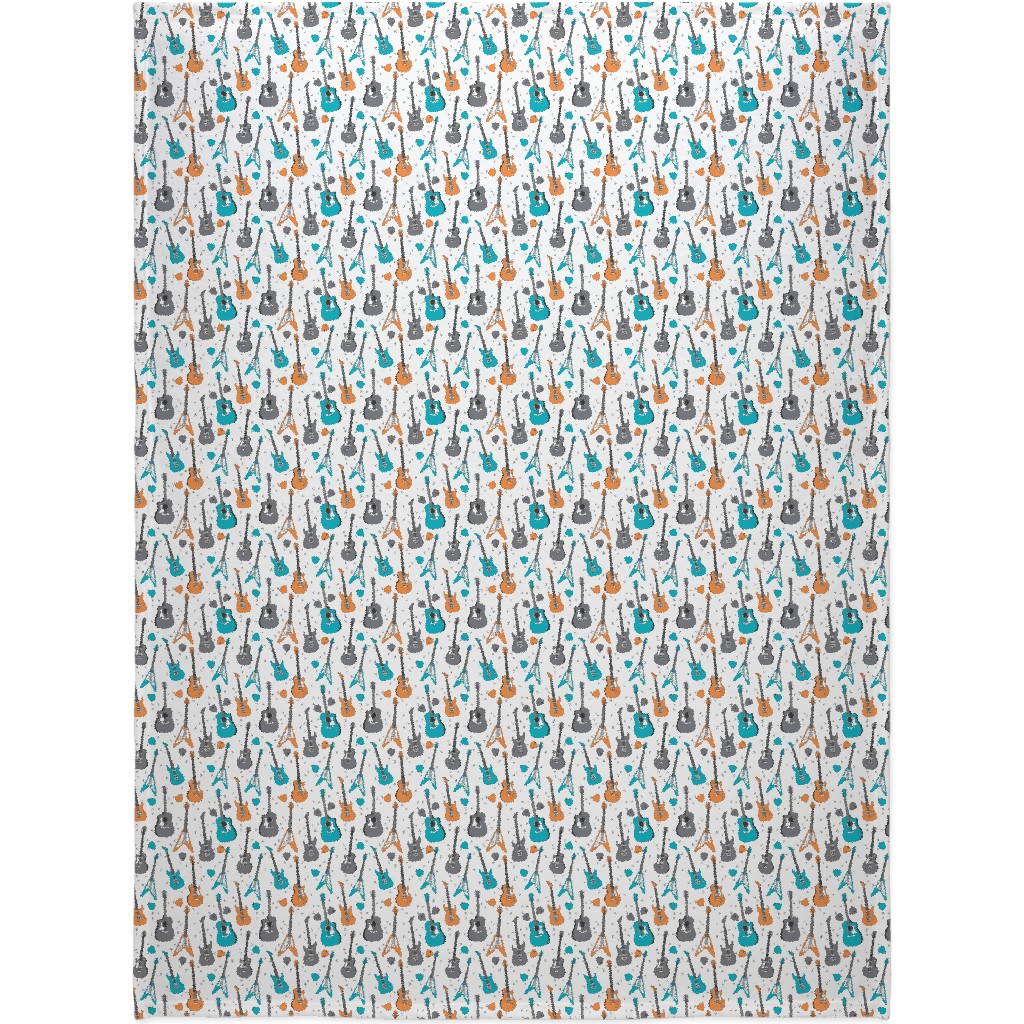 Guitars - Multicolor Blanket, Sherpa, 60x80, Multicolor