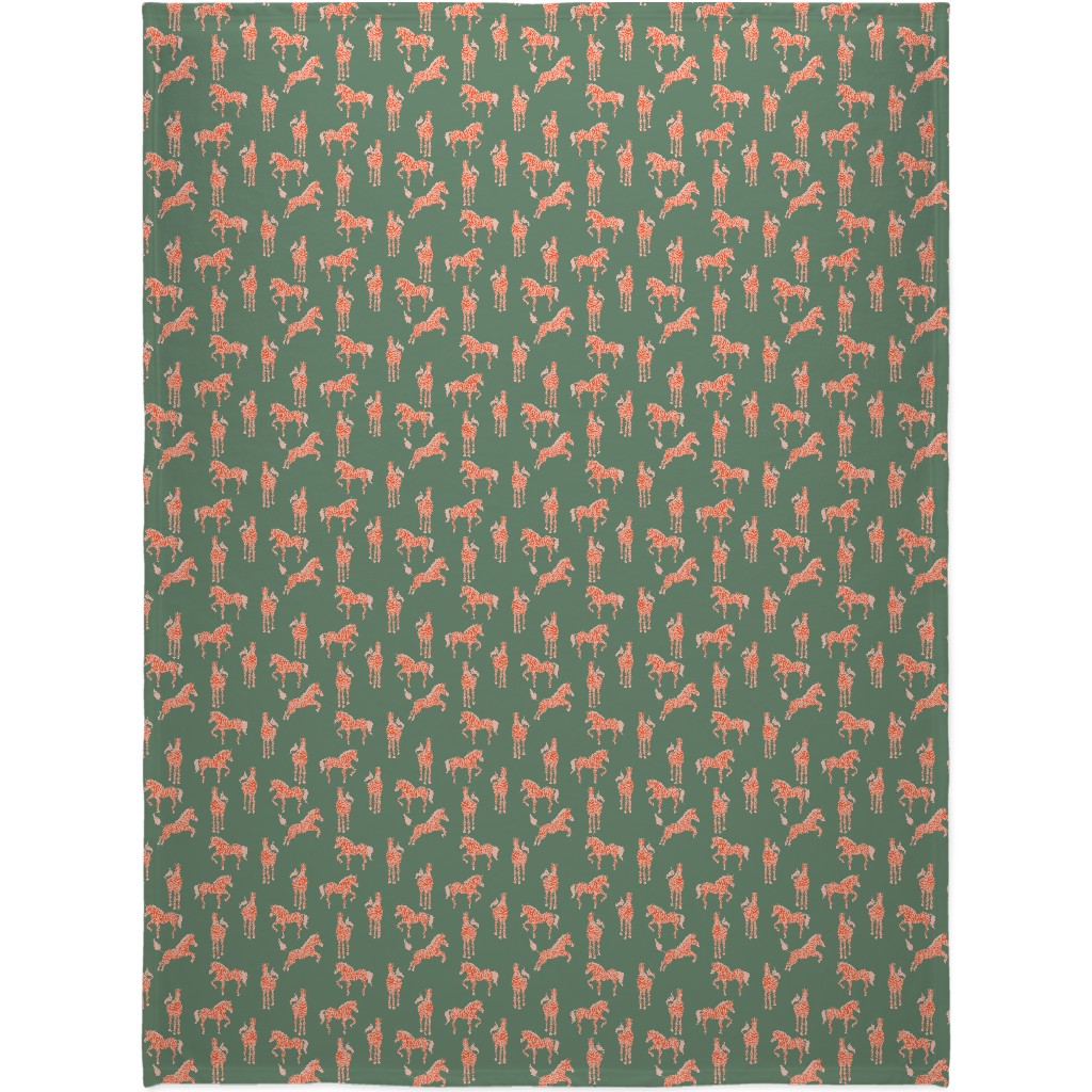 Zebra - Green and Pink Blanket, Sherpa, 60x80, Green