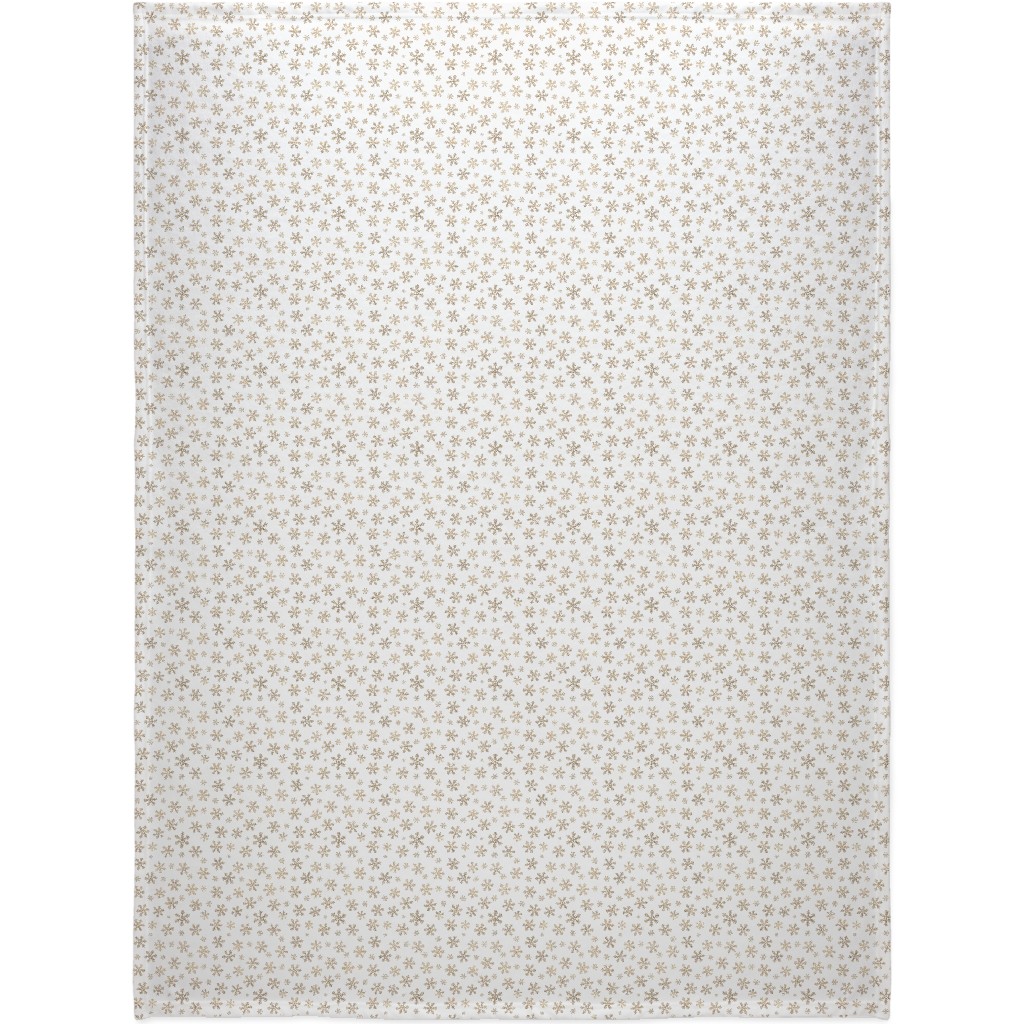 Holiday Snowflakes - Gold Blanket, Sherpa, 60x80, Yellow