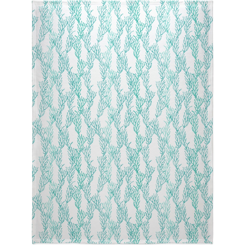 Coral Mermaid Blanket, Sherpa, 60x80, Blue, Catalina