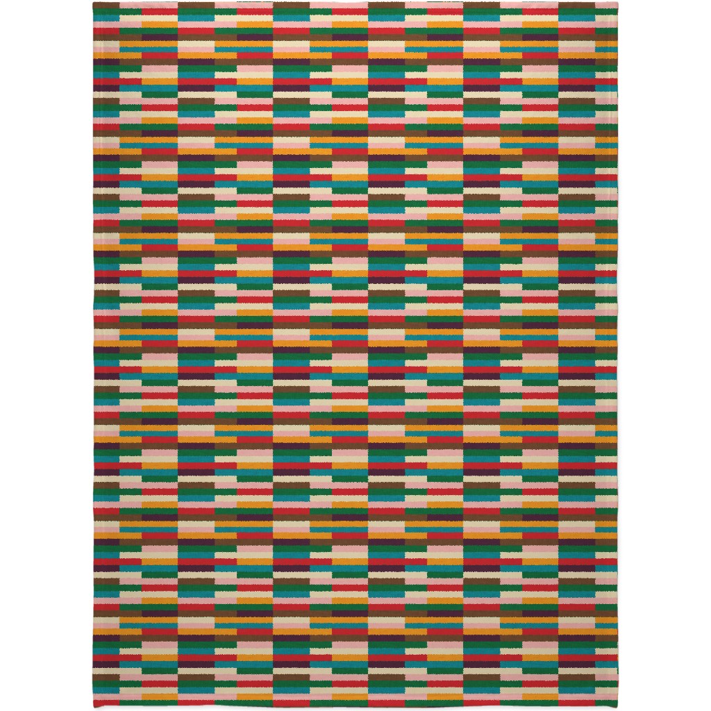 Kilim - Stripe - Multi Blanket, Sherpa, 60x80, Multicolor