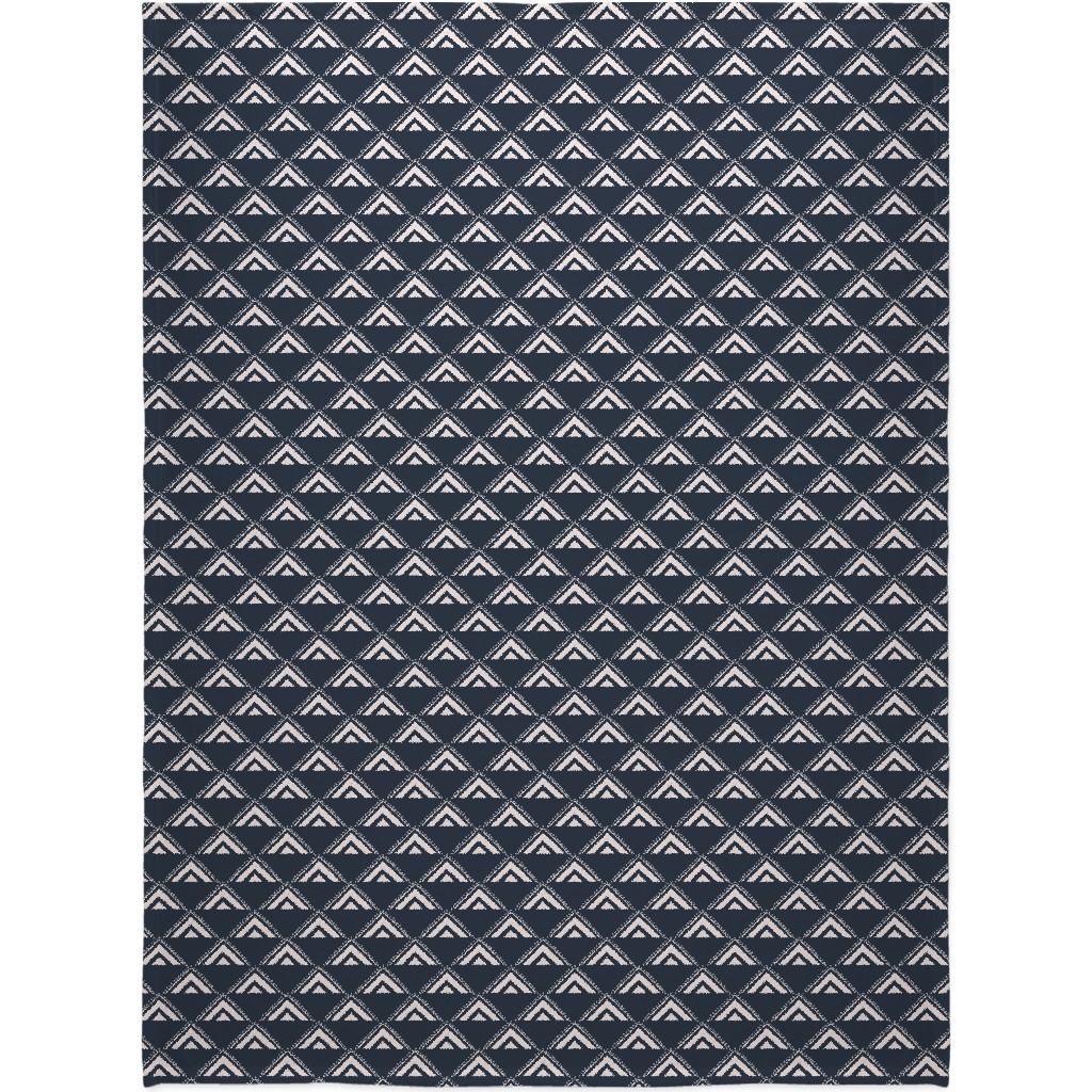 Lead the Way Triangles - Blue Blanket, Sherpa, 60x80, Blue, True Blue