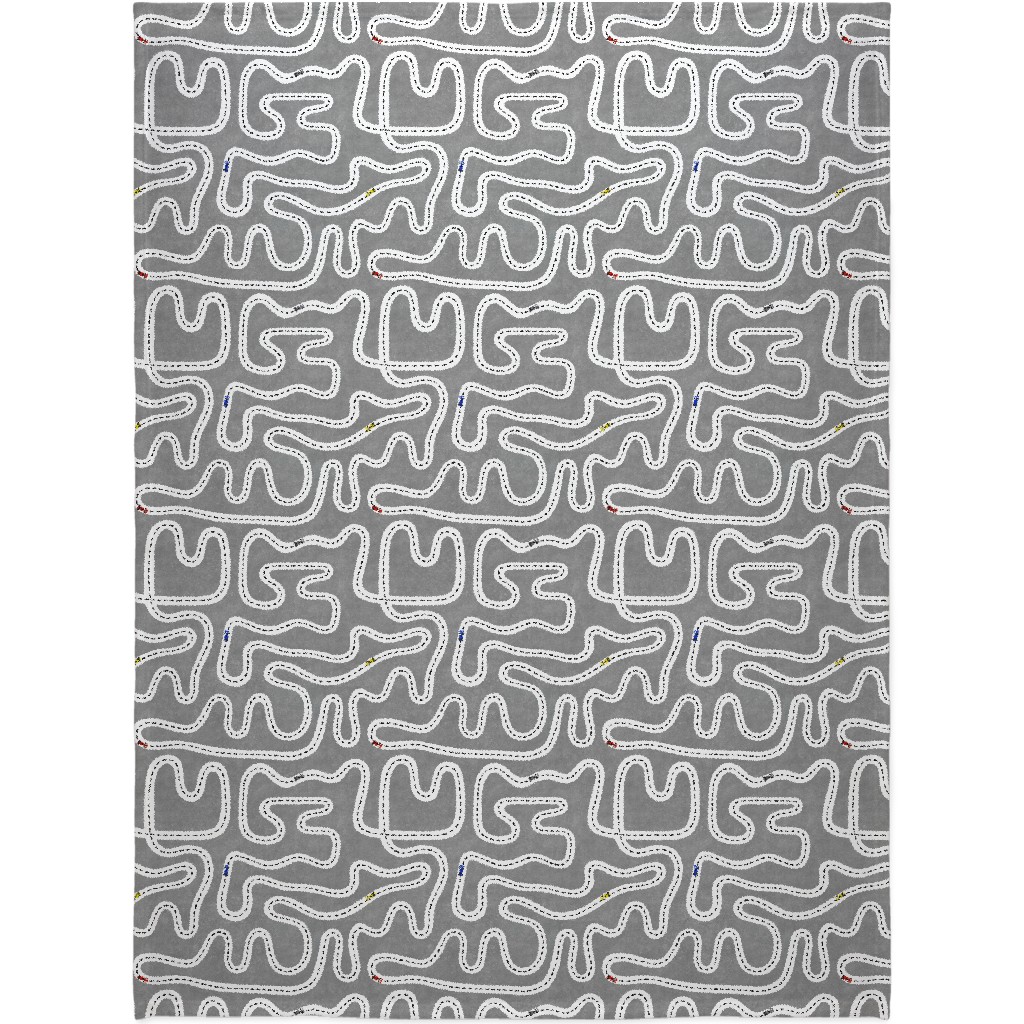 Speed Racers Blanket, Sherpa, 60x80, Gray