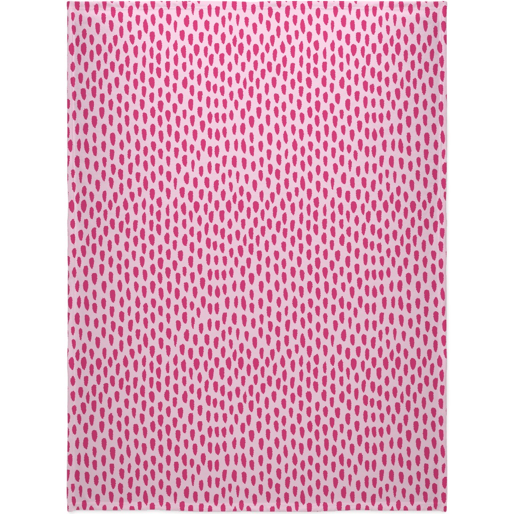 Brushstrokes - Fuchsia and Light Pink Blanket, Sherpa, 60x80, Pink