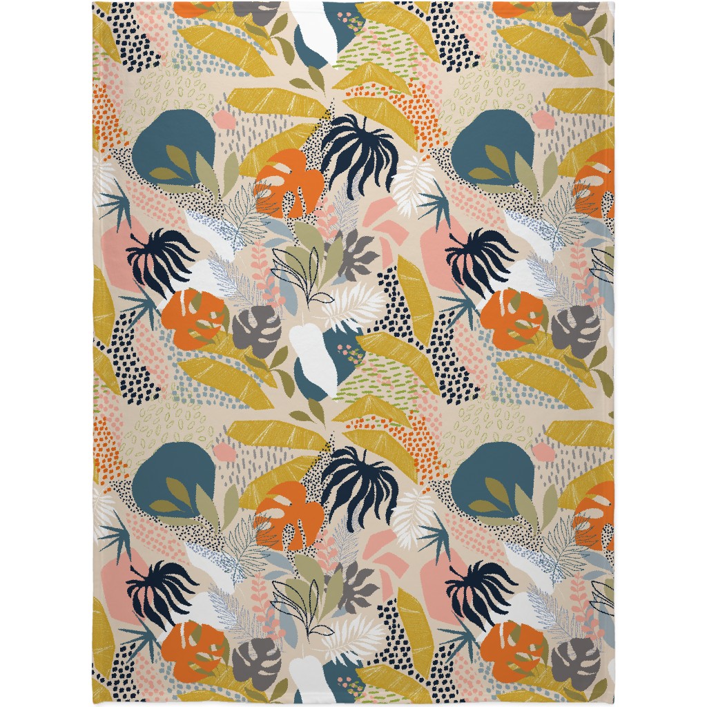 Tropical Foliage - Multi Blanket, Sherpa, 60x80, Multicolor