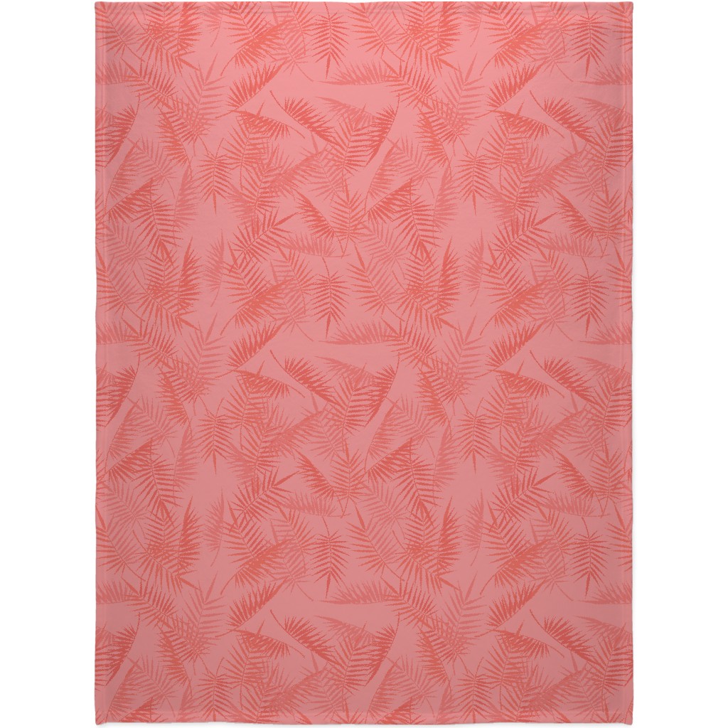 Tropical - Coral Blanket, Sherpa, 60x80, Pink, Bright Pink