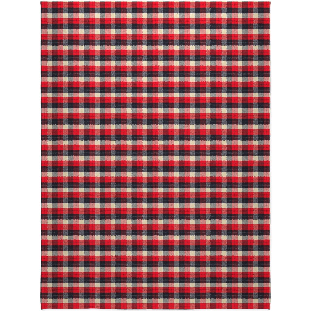 Lumberjack Flannel Buffalo Plaid - Red Blanket, Sherpa, 60x80, Red
