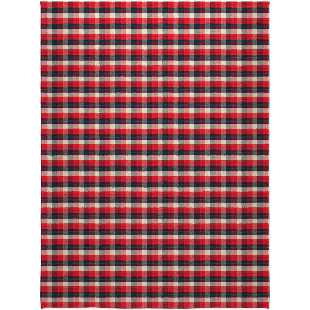 Lumberjack Flannel Buffalo Plaid - Red Blanket, Sherpa, 60x80, Red, Red