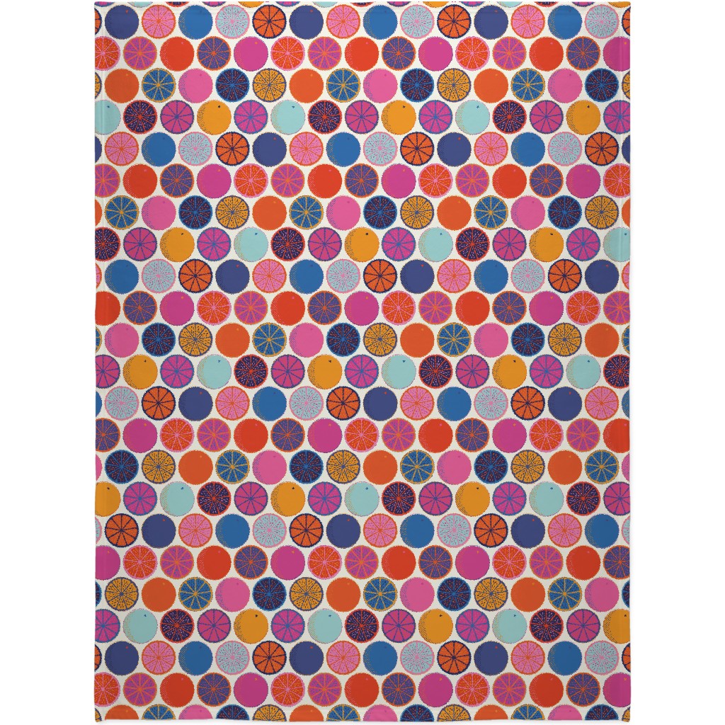 Orange Pop Blanket, Sherpa, 60x80, Multicolor