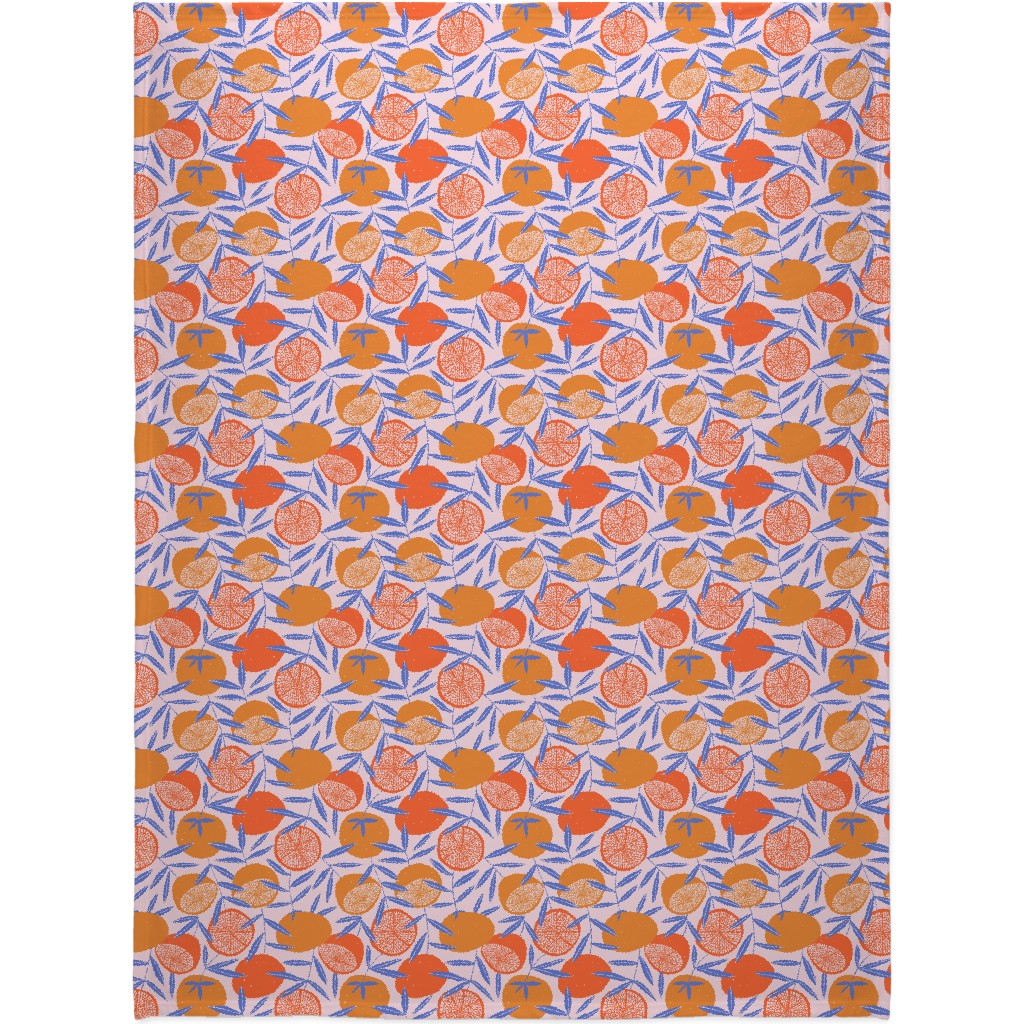 Pop Art Grapefruits - Multi Blanket, Sherpa, 60x80, Orange, Orange