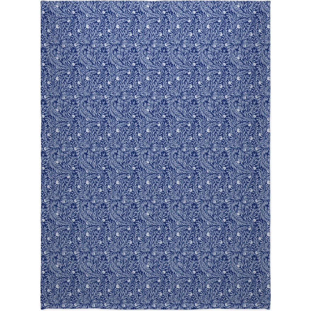 Orange Grove At Night - Blue Blanket, Sherpa, 60x80, Blue, True Blue