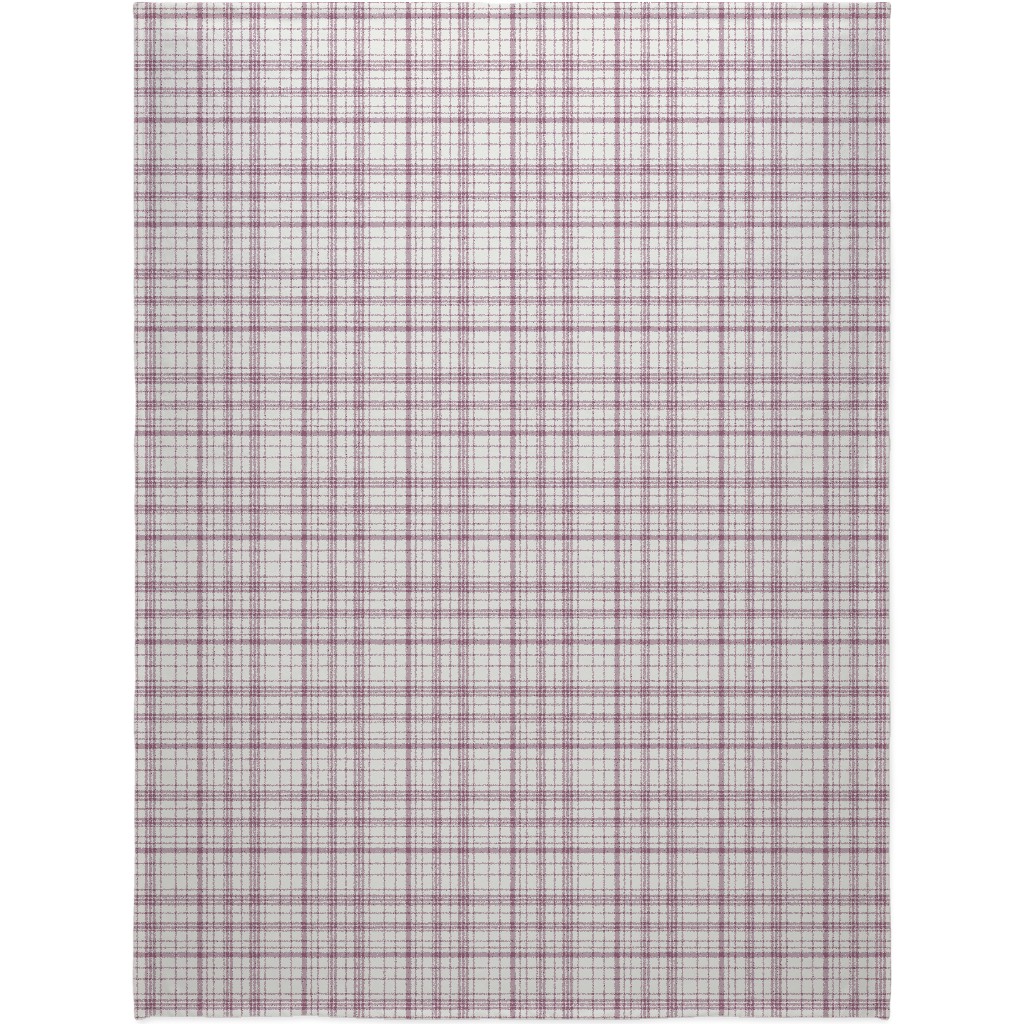Tartan Check Blanket, Sherpa, 60x80, Purple, Pomegranate