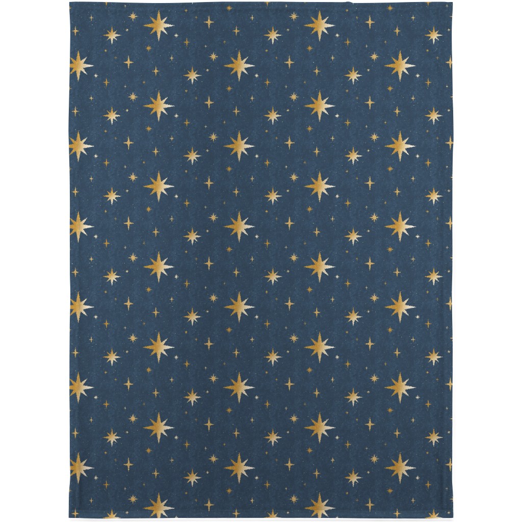 Art Deco Starbursts - Blue Blanket, Fleece, 30x40, Blue