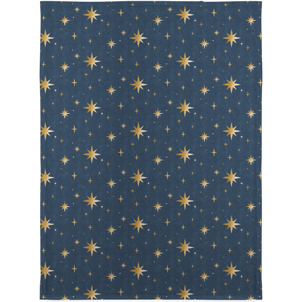 Art Deco Starbursts - Blue Blanket, Fleece, 30x40, Blue, True Blue