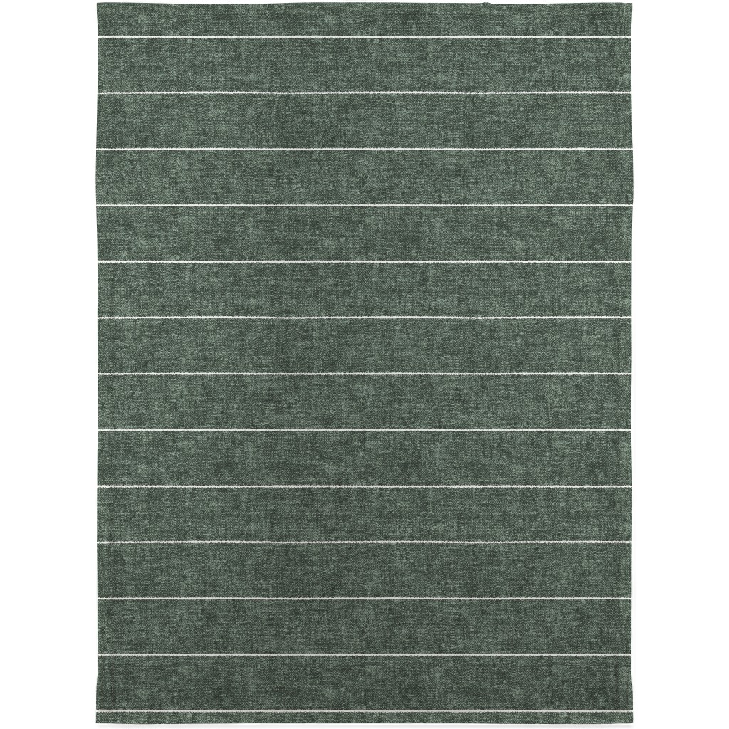 Farmhouse Stripes - Restoration Green Blanket, Fleece, 30x40, Green, Classic Green