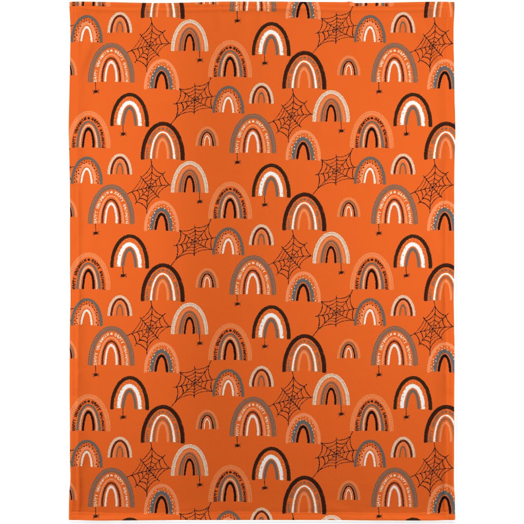 Halloween Rainbows Blanket, Fleece, 30x40, Orange