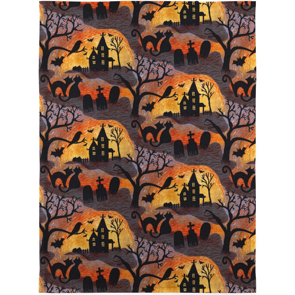 Spooky Halloween Haunts Blanket, Fleece, 30x40, Multicolor