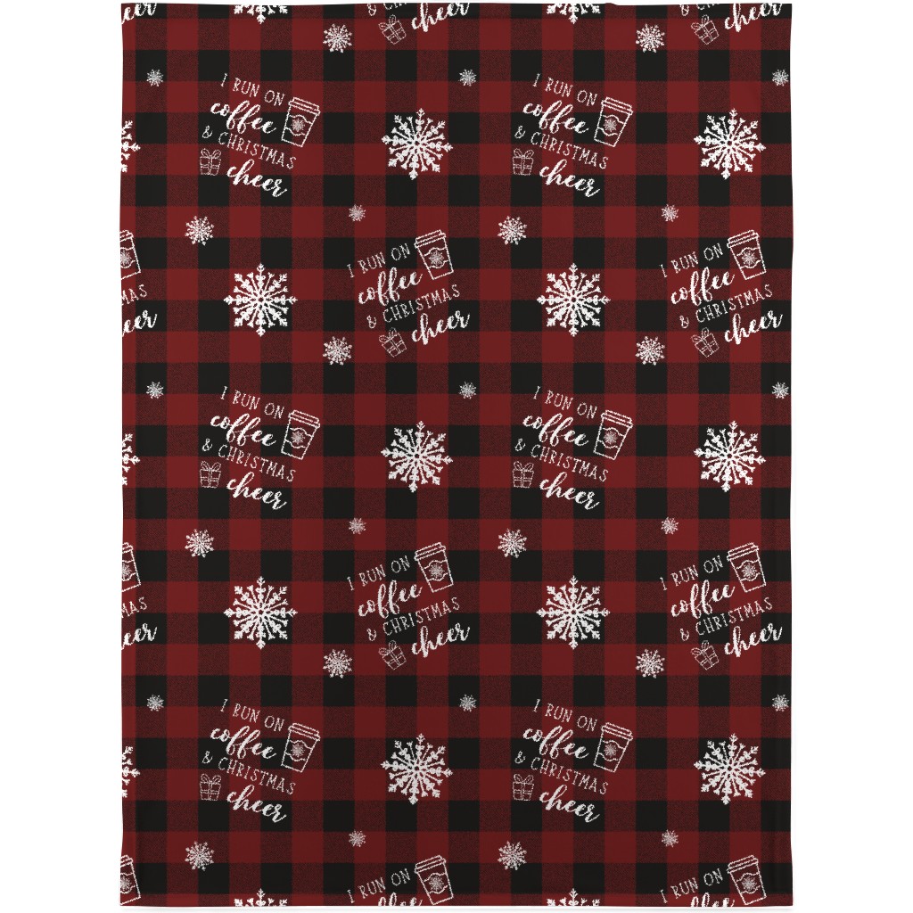 Coffee and Christmas Cheer Blanket, Fleece, 30x40, Red