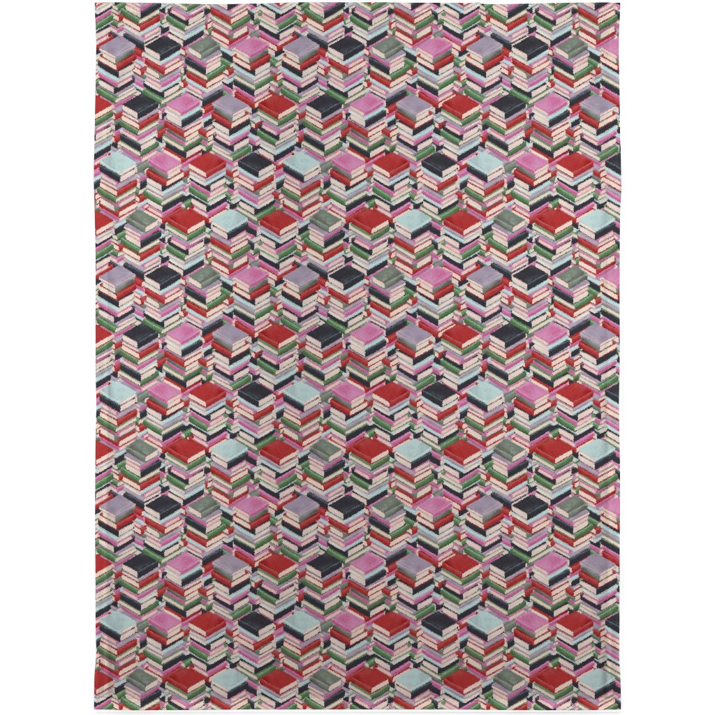 Book Stacks Blanket, Fleece, 30x40, Red