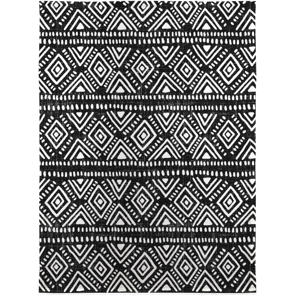 Abstract Diamond Blanket, Fleece, 30x40, Blue, Charcoal