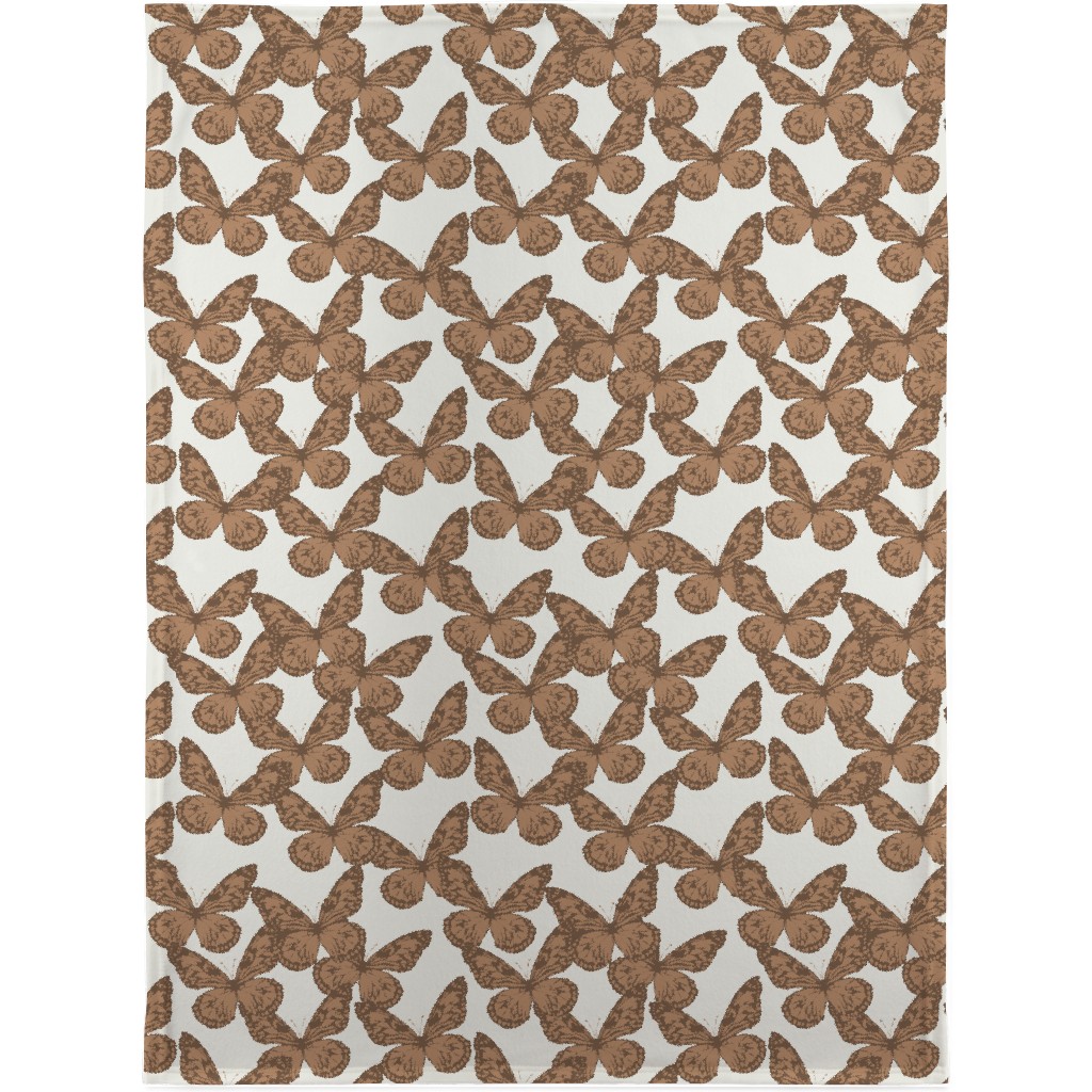 Butterfly Blanket, Fleece, 30x40, Brown, Clove