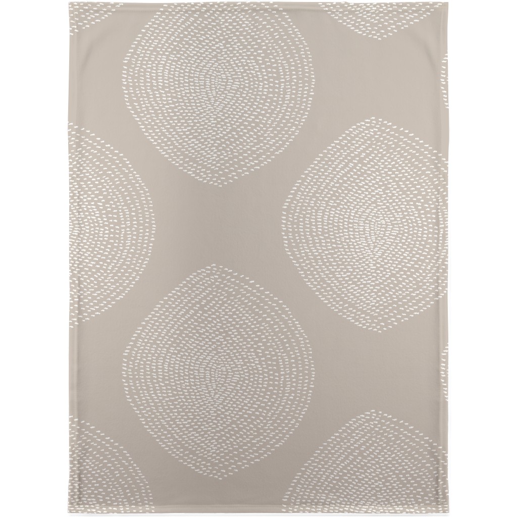 Stripy Boho Drop Blanket, Fleece, 30x40, Beige, Wheat