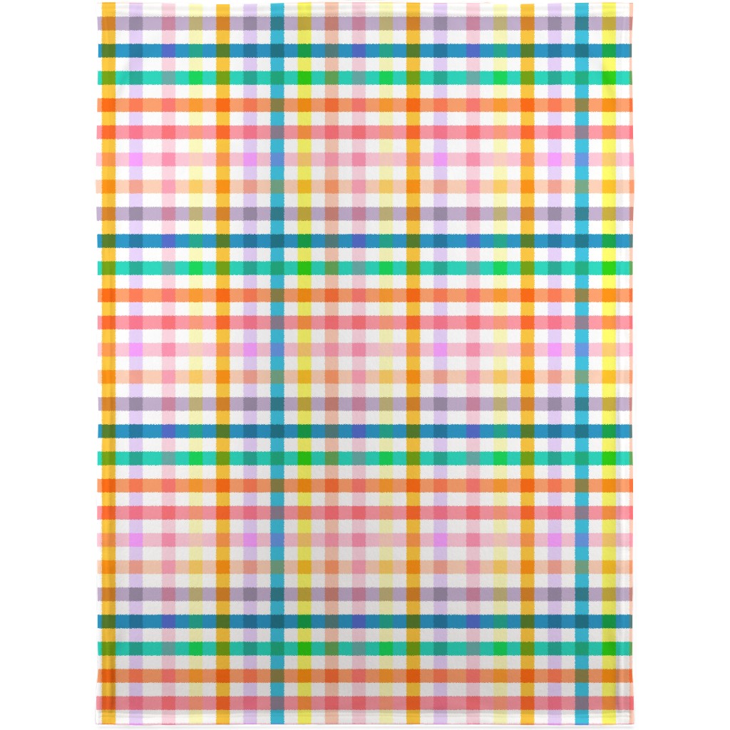 Summer Joyful Picnic Gingham - Multi Blanket, Fleece, 30x40, Multicolor