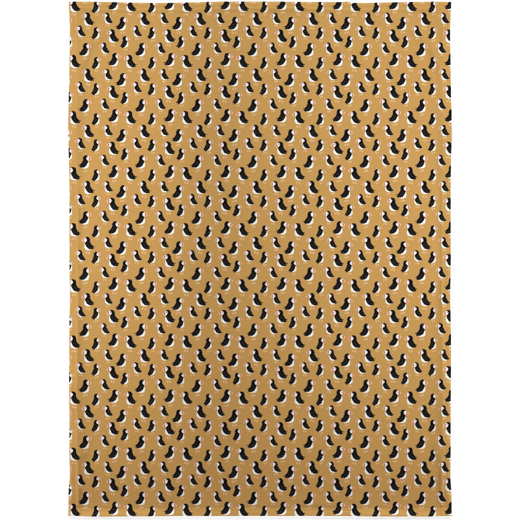 Little Puffin Friends Blanket, Fleece, 30x40, Yellow, Gilded
