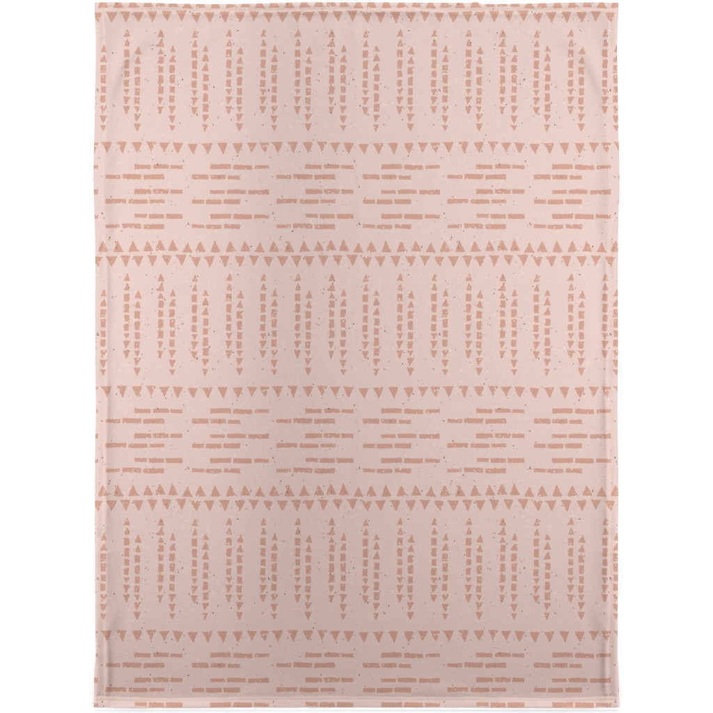 Boho Tribal Dashed Geometric - Pink Blanket, Fleece, 30x40, Pink, Bright Pink