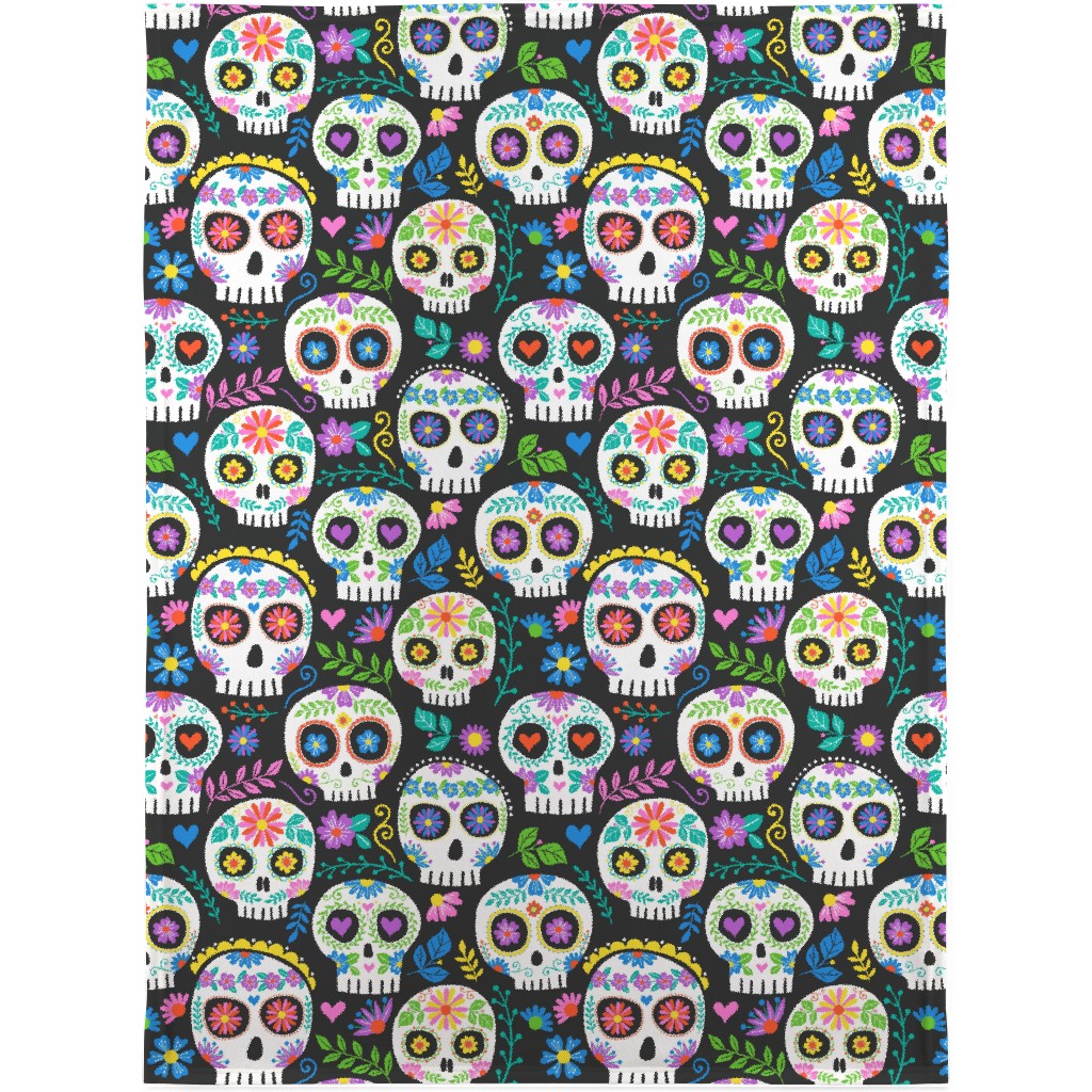 Floral Skull - Multi Blanket, Fleece, 30x40, Multicolor