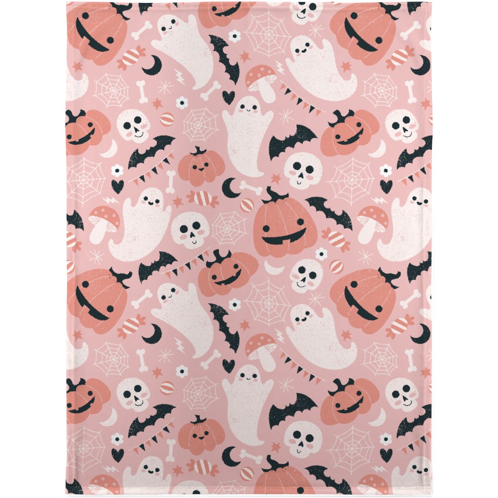Non-Spooky Halloween - Pink Blanket, Fleece, 30x40, Pink