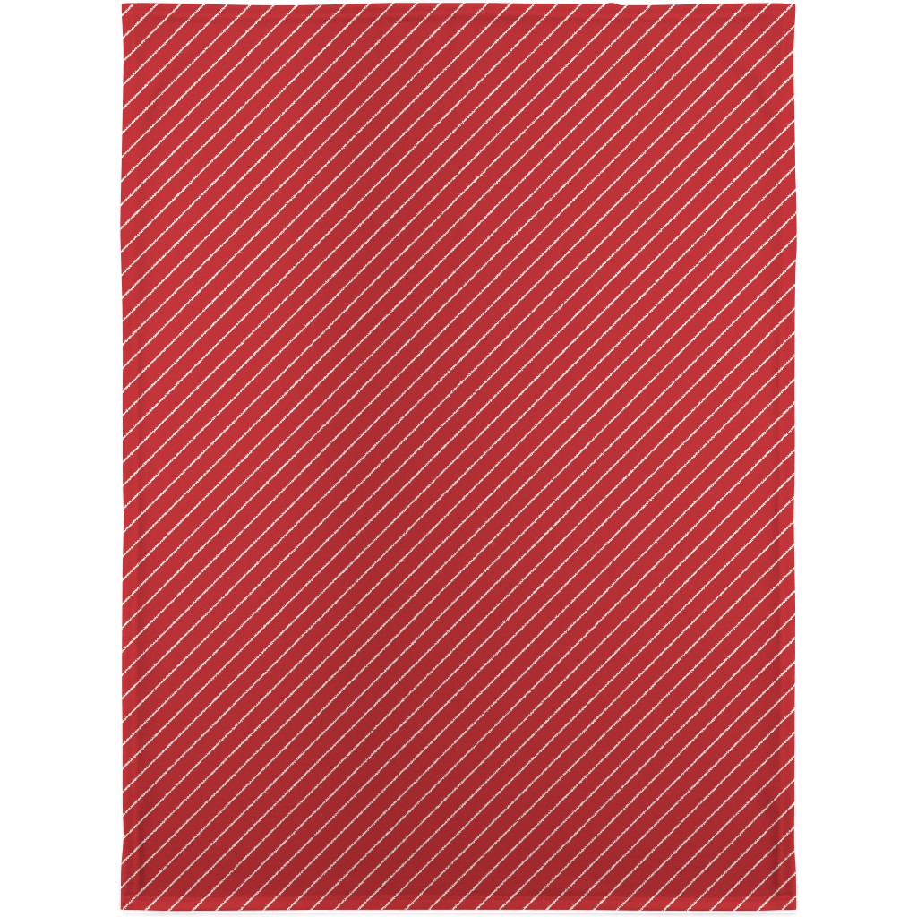 Diagonal Stripes on Christmas Red Blanket, Fleece, 30x40, Red