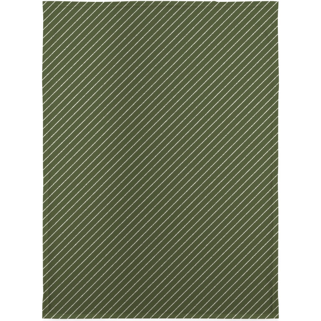 Diagonal Stripes - Pine Green Blanket, Fleece, 30x40, Green