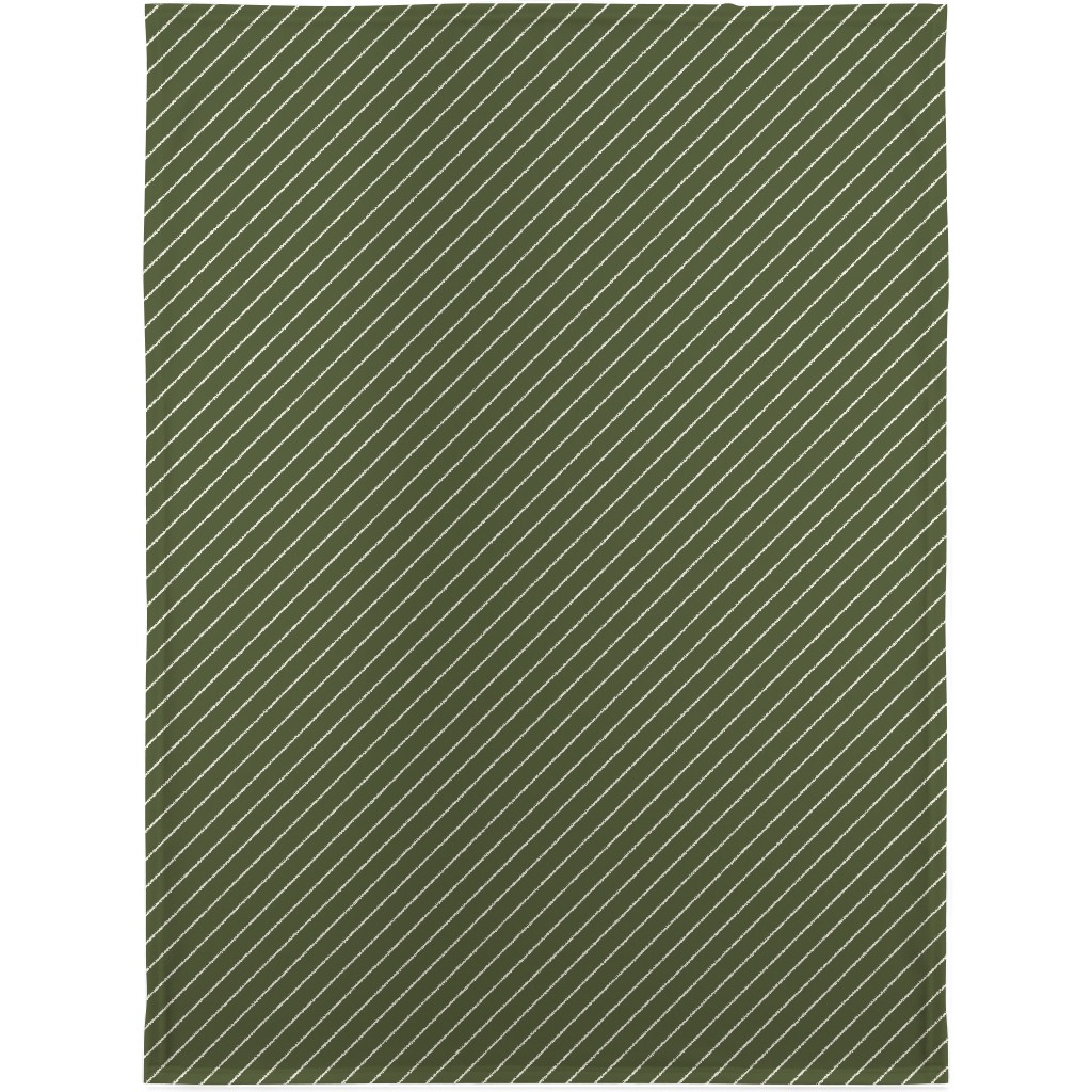 Diagonal Stripes - Pine Green Blanket, Fleece, 30x40, Green, Classic Green