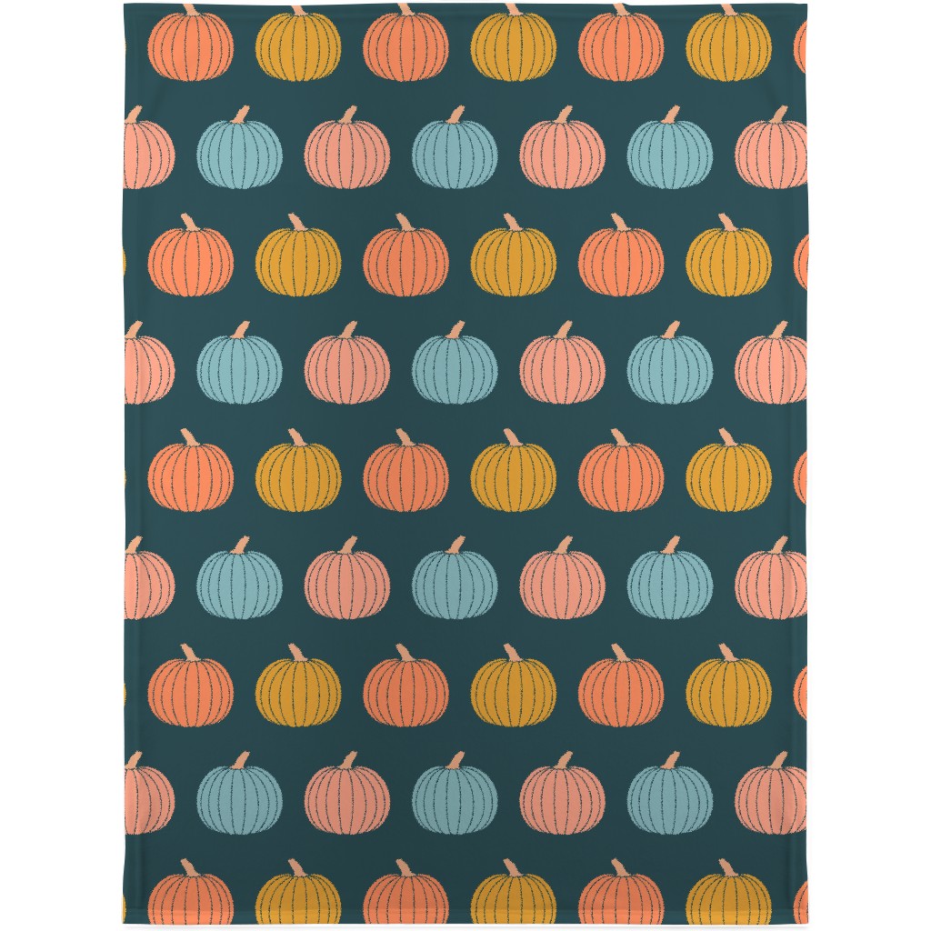 Colorful Halloween - Teal and Orange Blanket, Fleece, 30x40, Multicolor