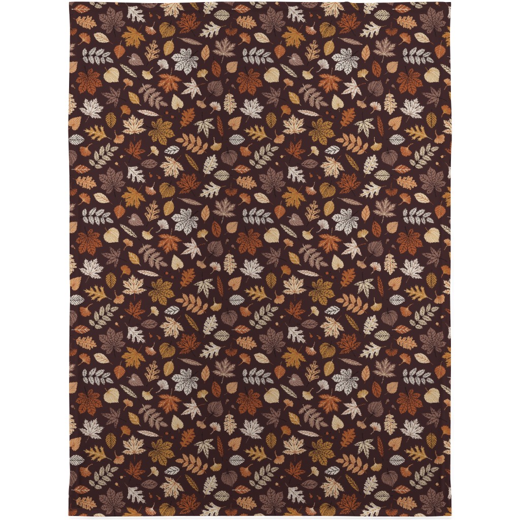 Fall Time Leaves - Brown Blanket, Fleece, 30x40, Brown, Brown
