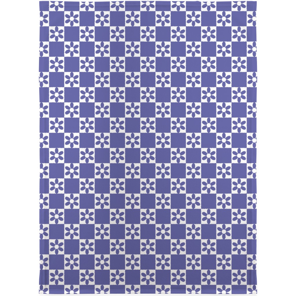 Daisy Checkerboard Blanket, Fleece, 30x40, Purple