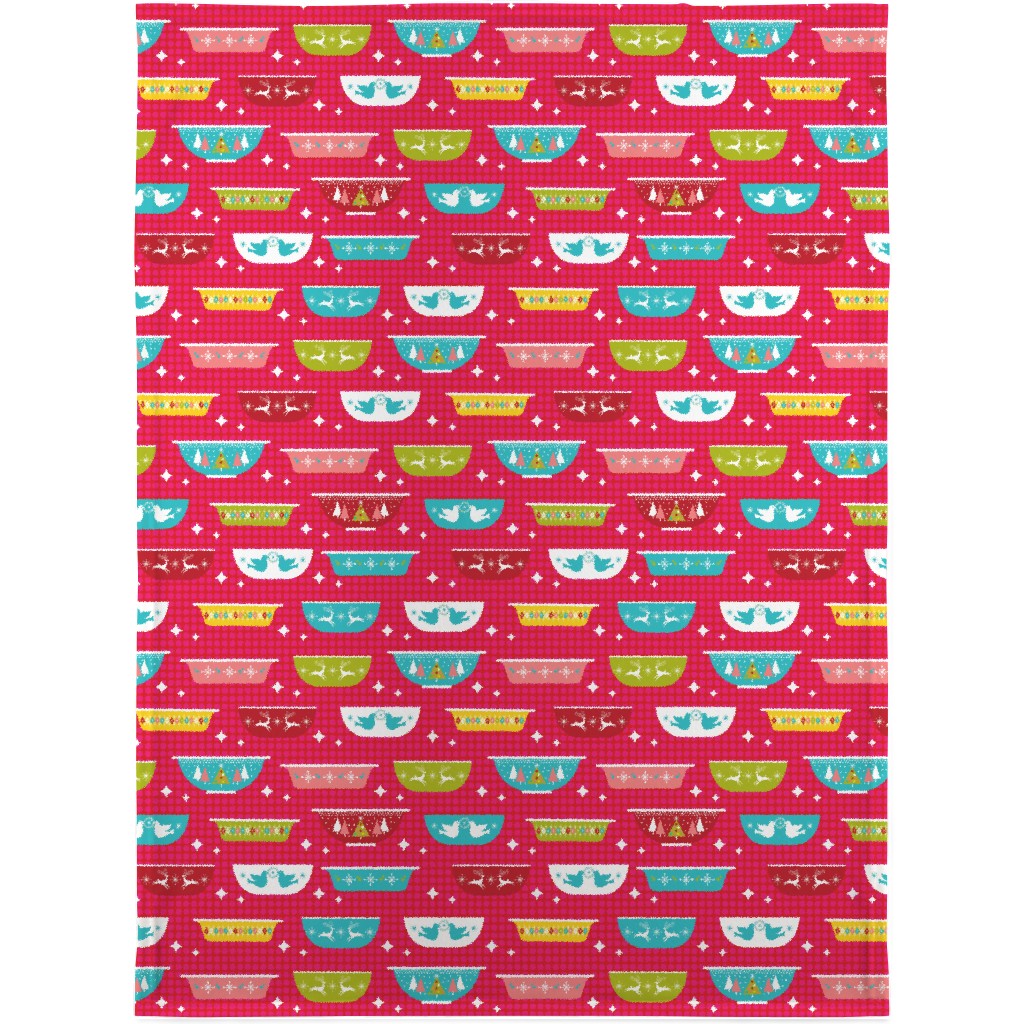 Christmas Dishes Blanket, Fleece, 30x40, Multicolor
