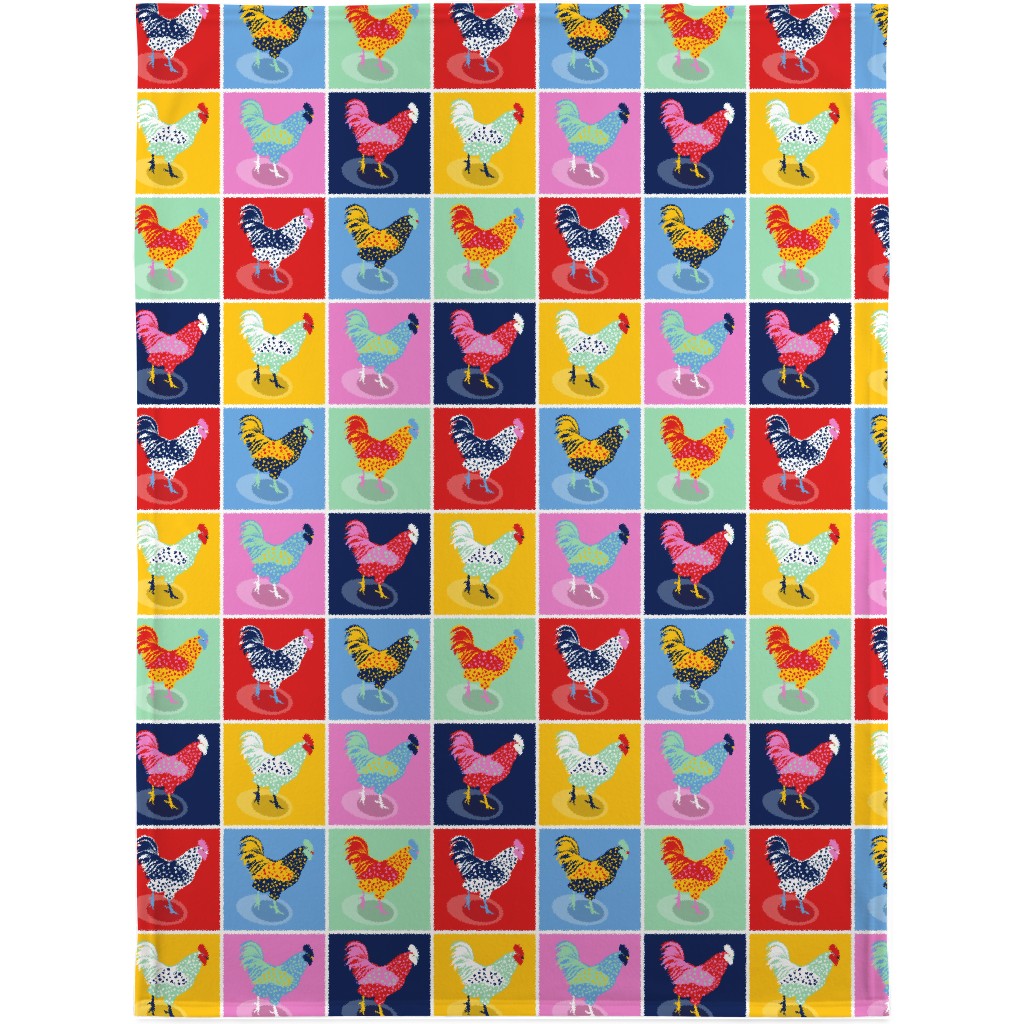 Pop Art Chickens - Multicolor Blanket, Fleece, 30x40, Multicolor