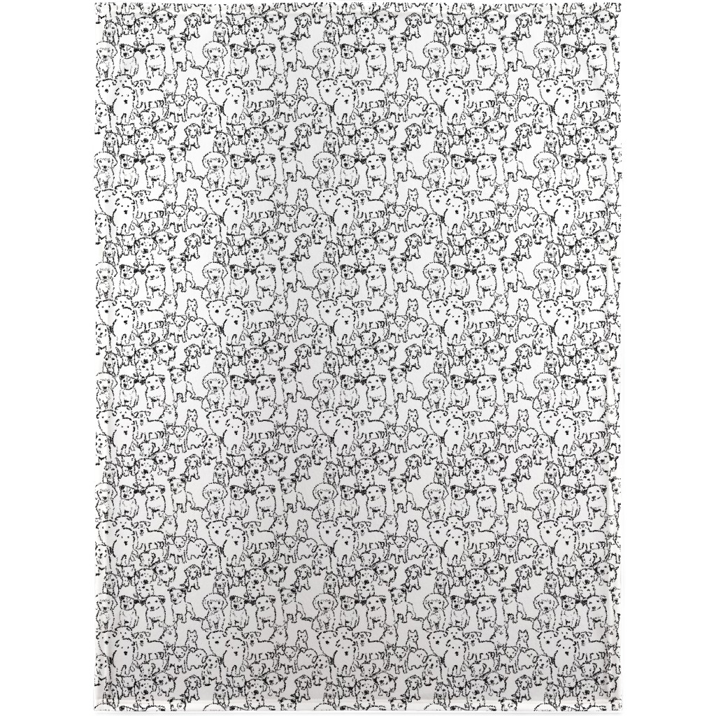 Puppies Blanket, Fleece, 30x40, White, White