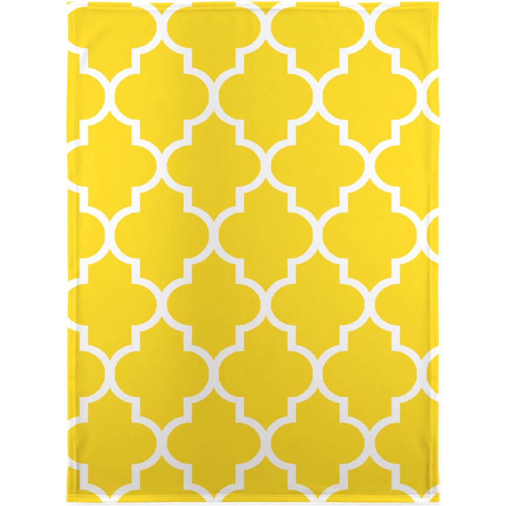 Quatrefoil - Lemon Blanket, Fleece, 30x40, Yellow
