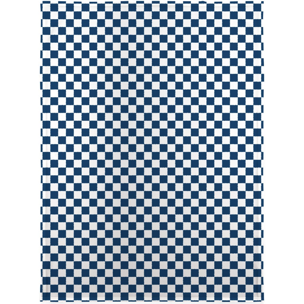 Wonderland Checkerboard - Lonely Angel Blue & White Blanket, Fleece, 30x40, Blue, True Blue
