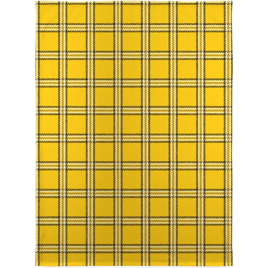 Cher's Plaid Blanket, Fleece, 30x40, Yellow