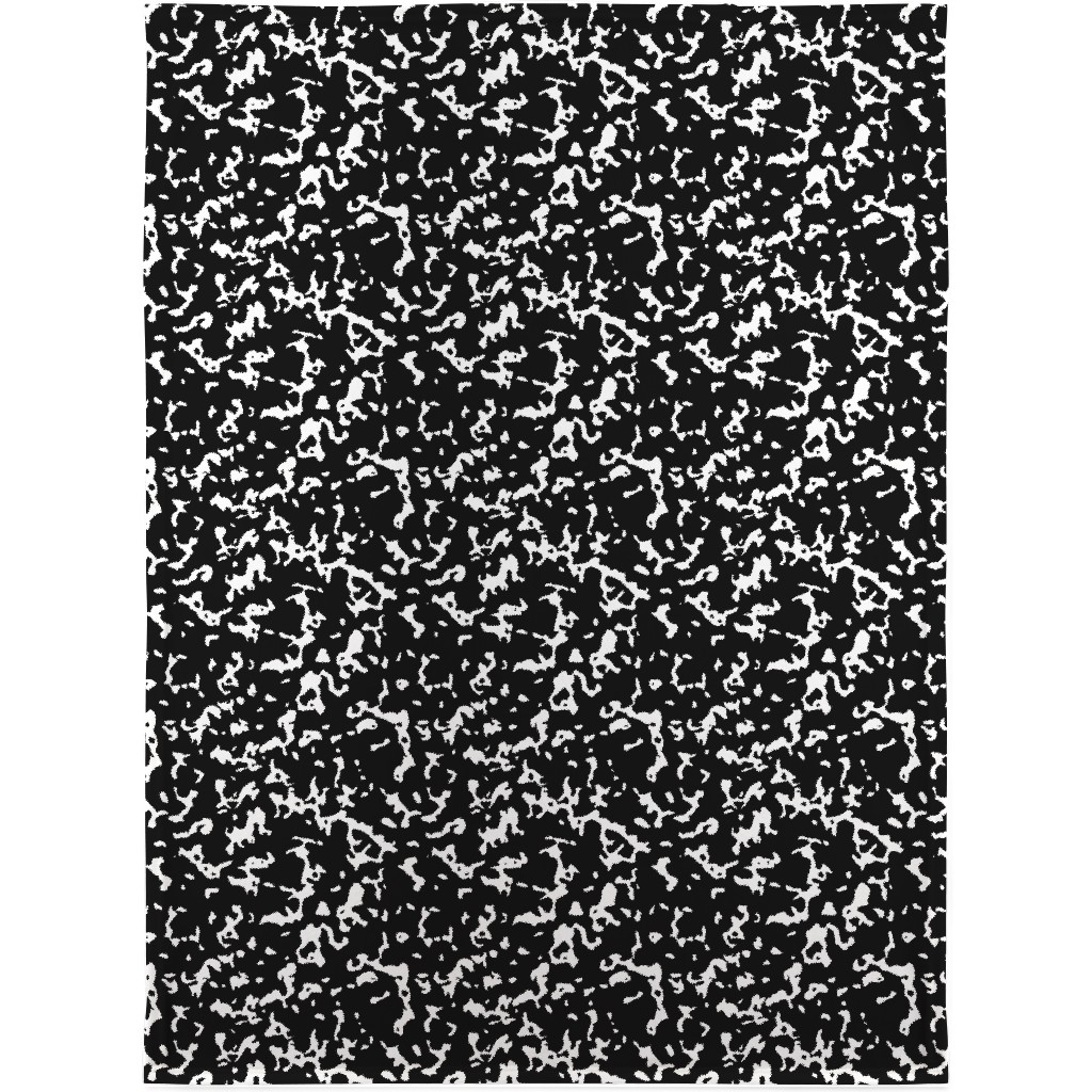 Composition Notebook - Black & White Blanket, Fleece, 30x40, Black, Black