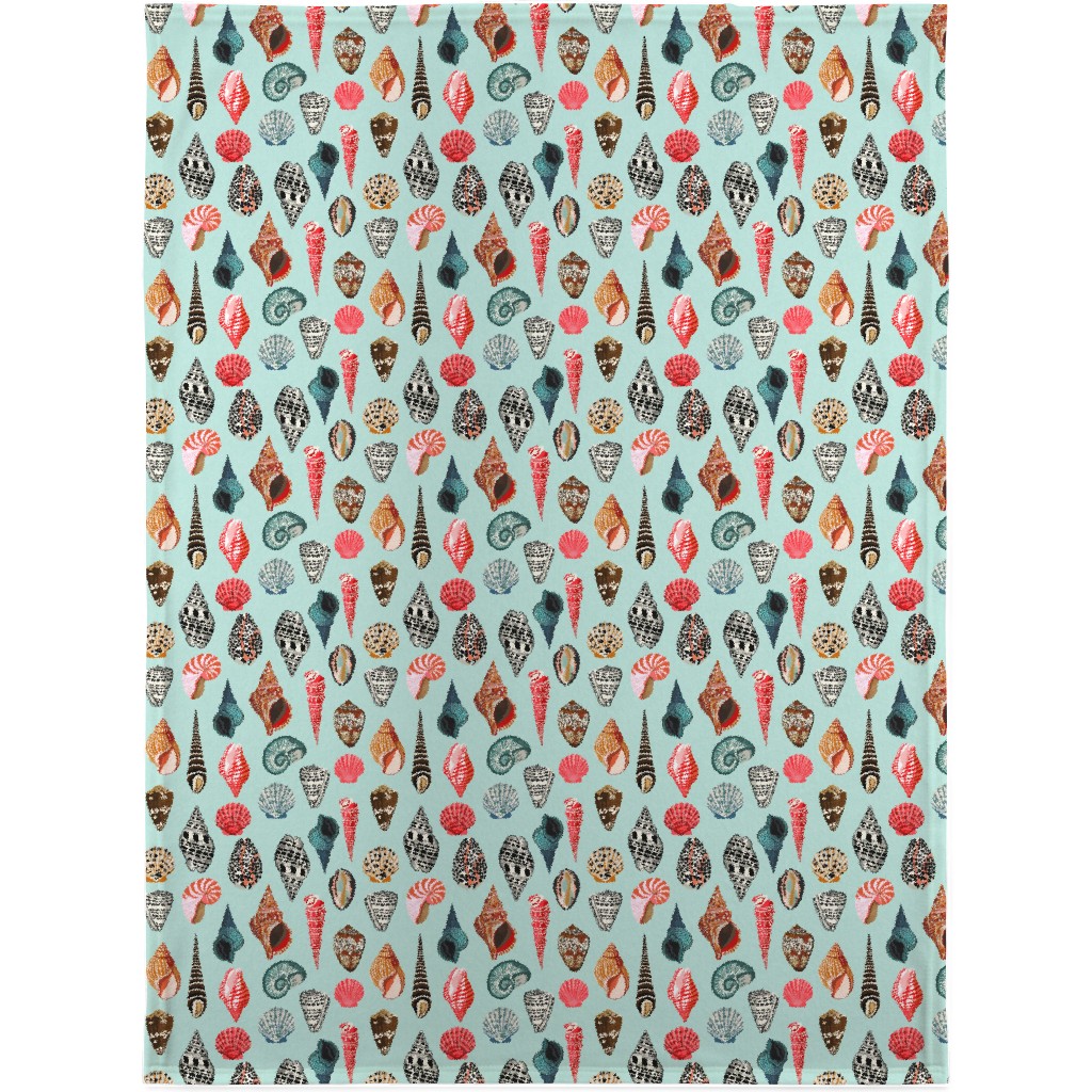 Seashells Beach Summer - Mint Blanket, Fleece, 30x40, Multicolor